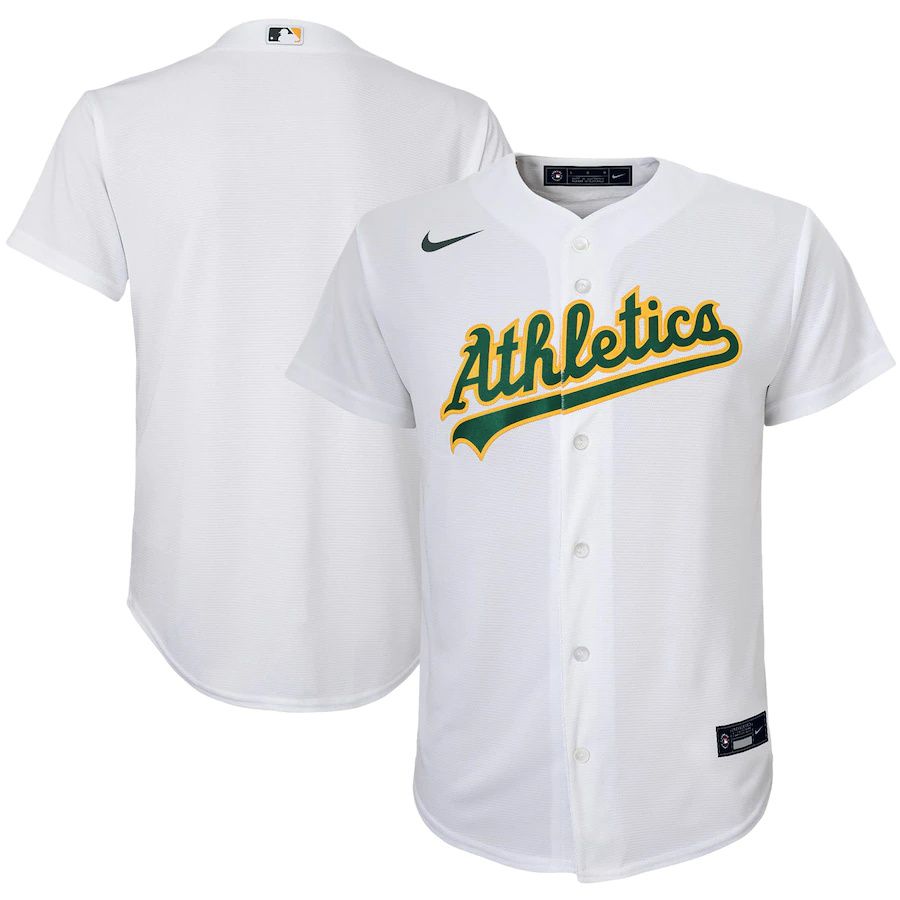 Youth Oakland Athletics Nike White Home Replica Team MLB Jerseys->women mlb jersey->Women Jersey